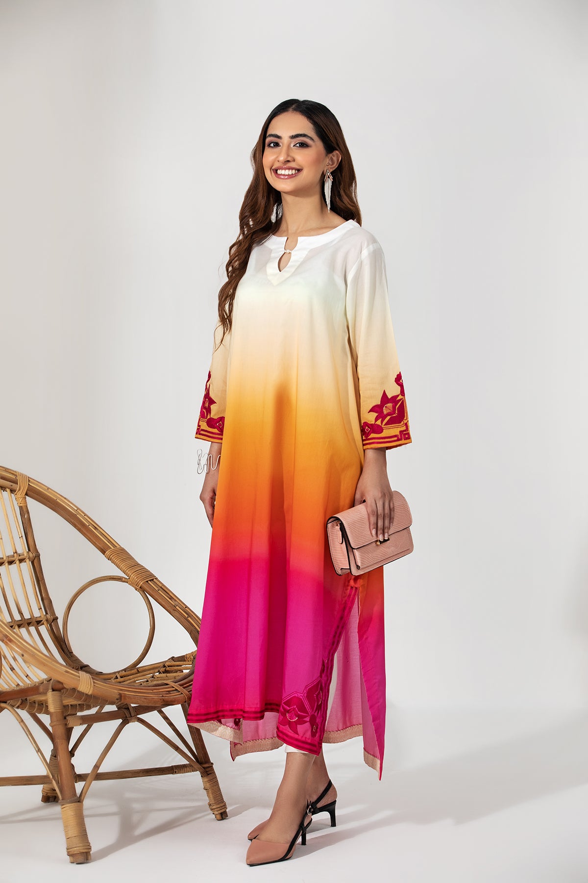 PE21-02-Embroidered Modern Silhouette Shirt-1PC