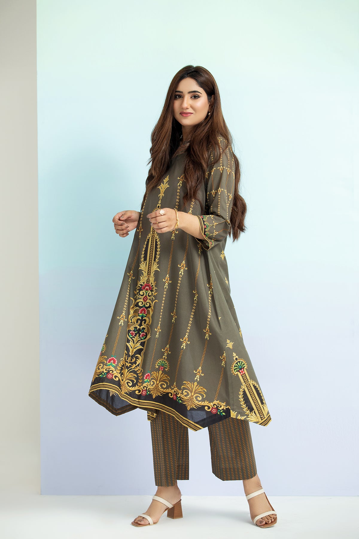 PE21-05-Straight Printed Stitched Shirt & Trouser-2PC