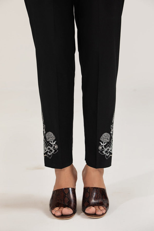 PE21-08-Straight Trouser With Side Embroidered Motifs