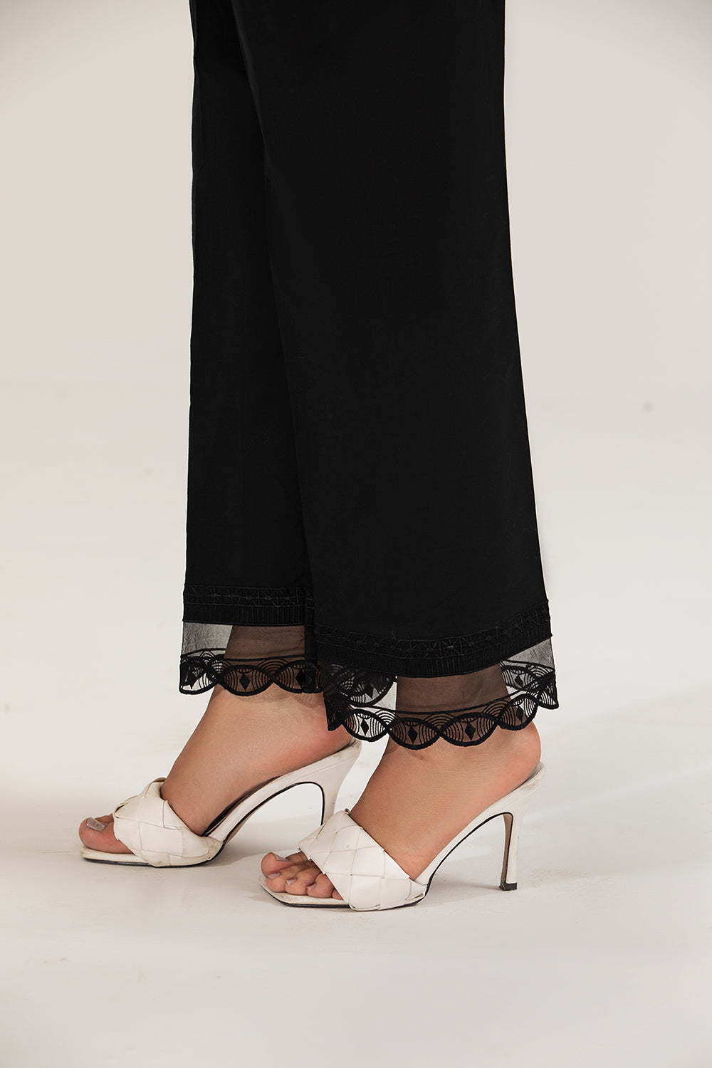 PE21-10-Straight Embroidered Trouser With Organza & Scallop Detail
