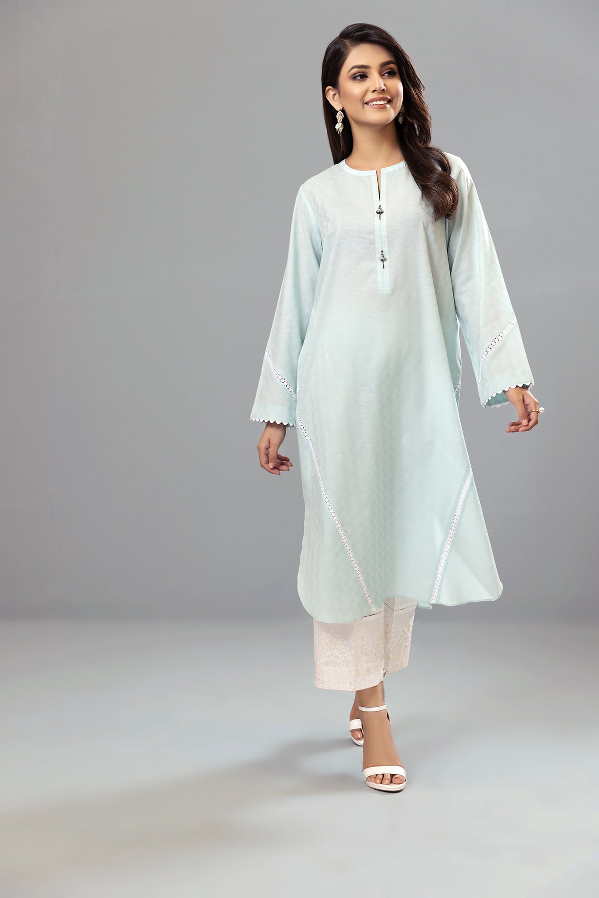 PE21-120-Printed Round Neckline Shirt 1PC