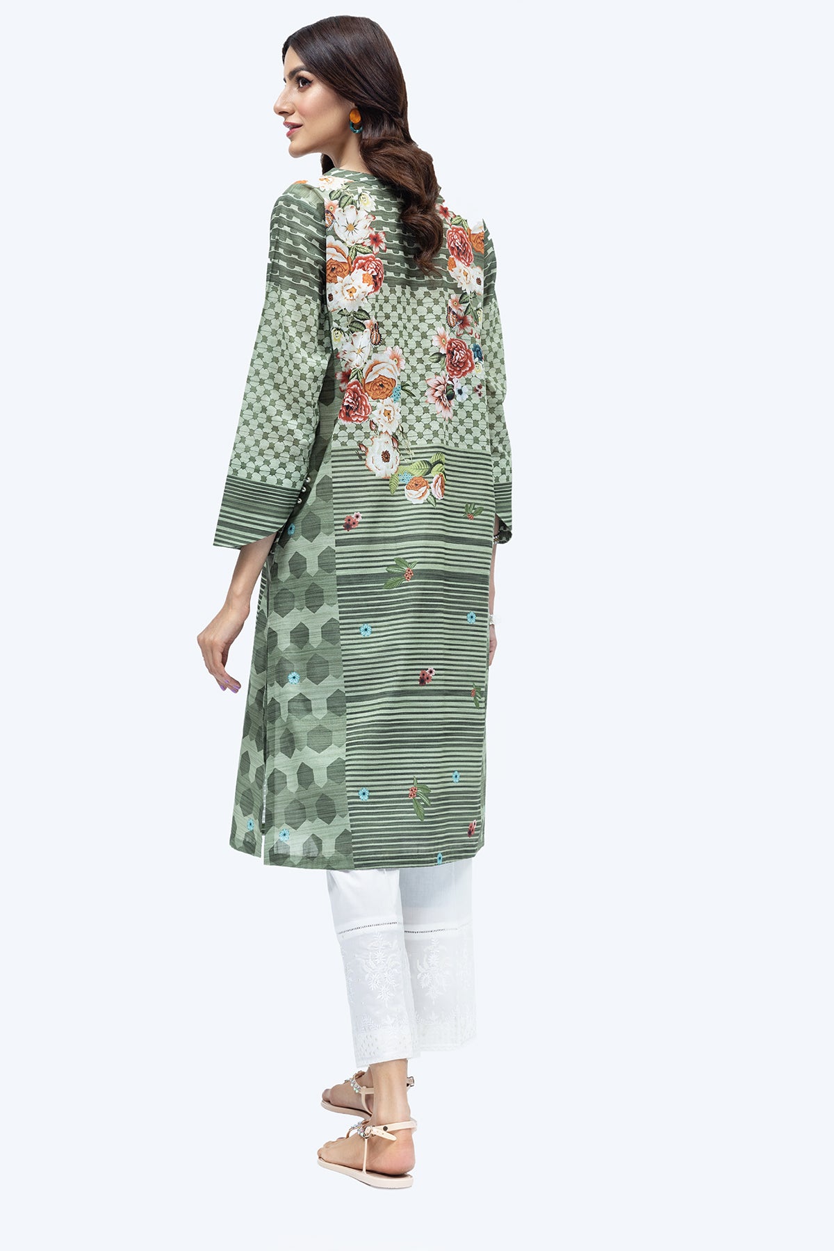 PE22-10-Printed Straight Shirt 1PC