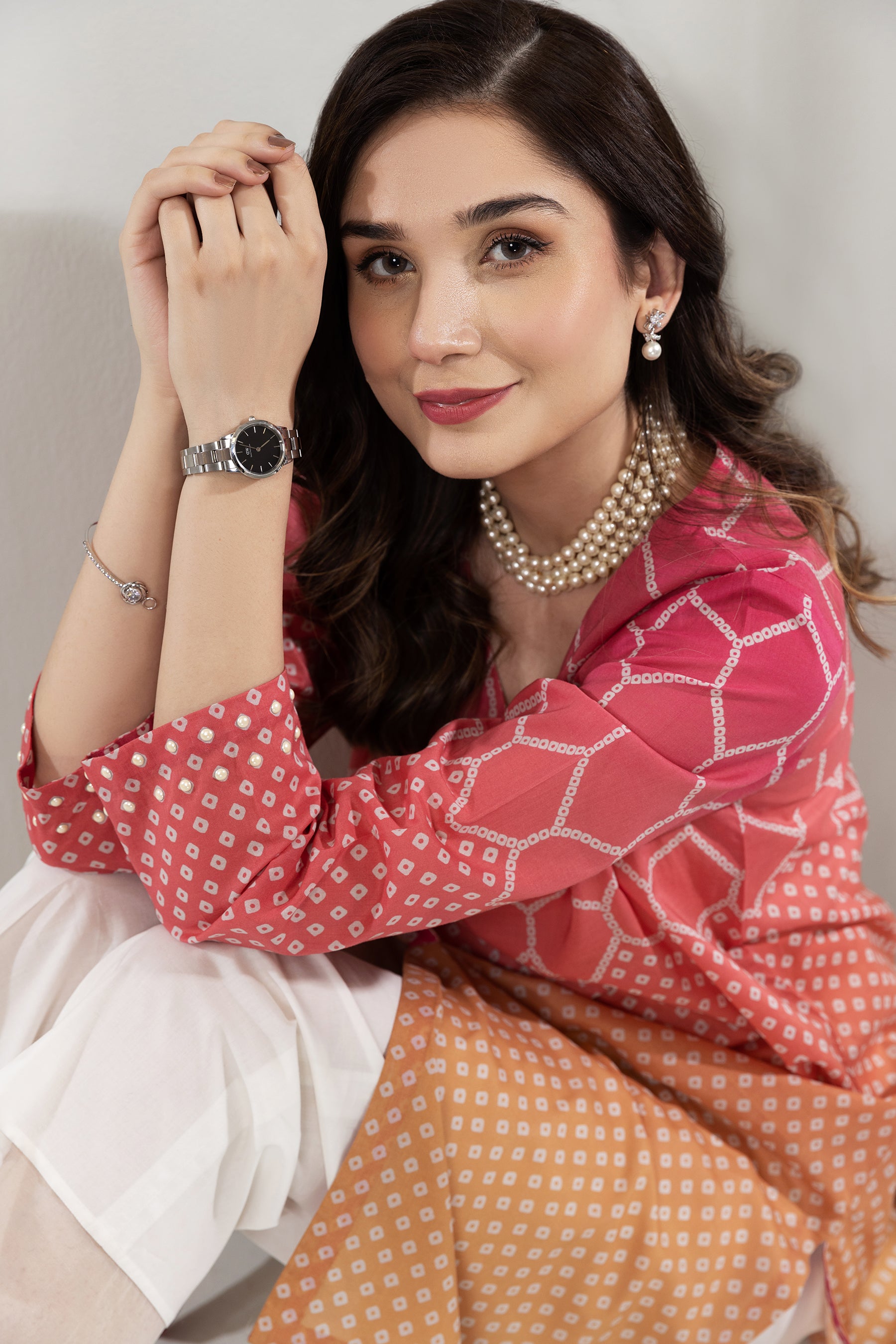 PE22-91-Printed Front Open Shirt 1PC