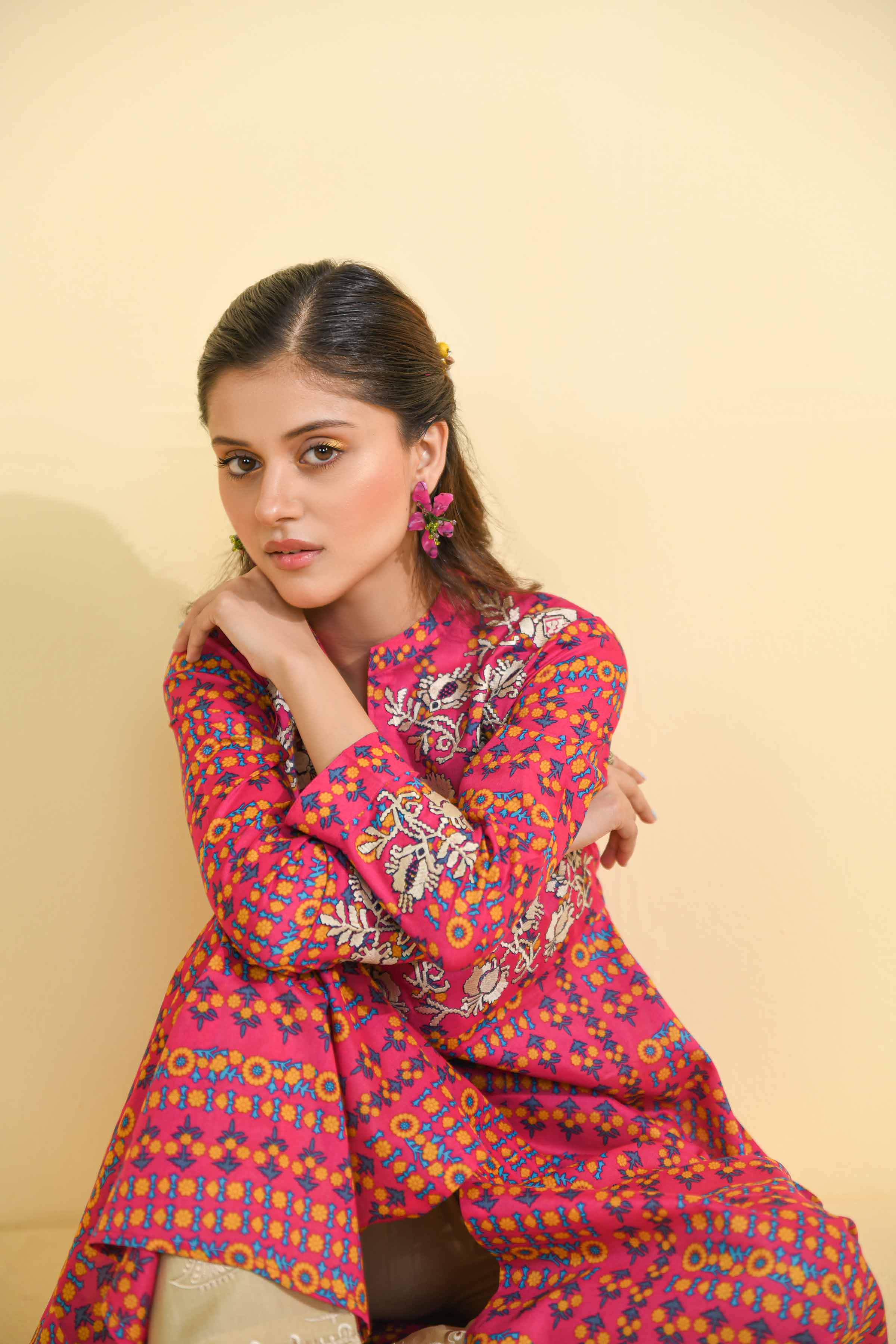 Printed Embroidered Shirt - PE23-109