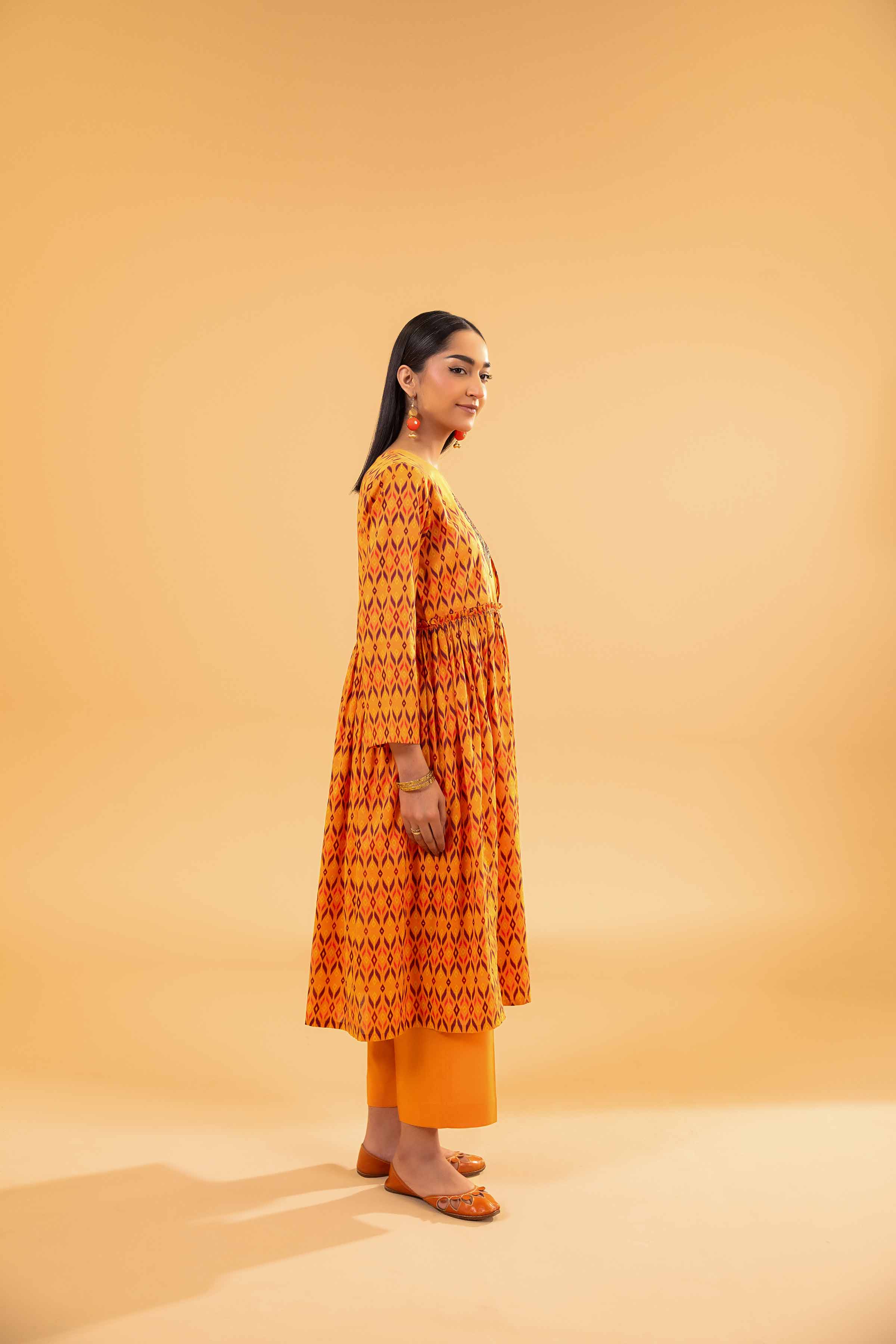 2 Piece - Printed Embroidered Suit - PE24-270