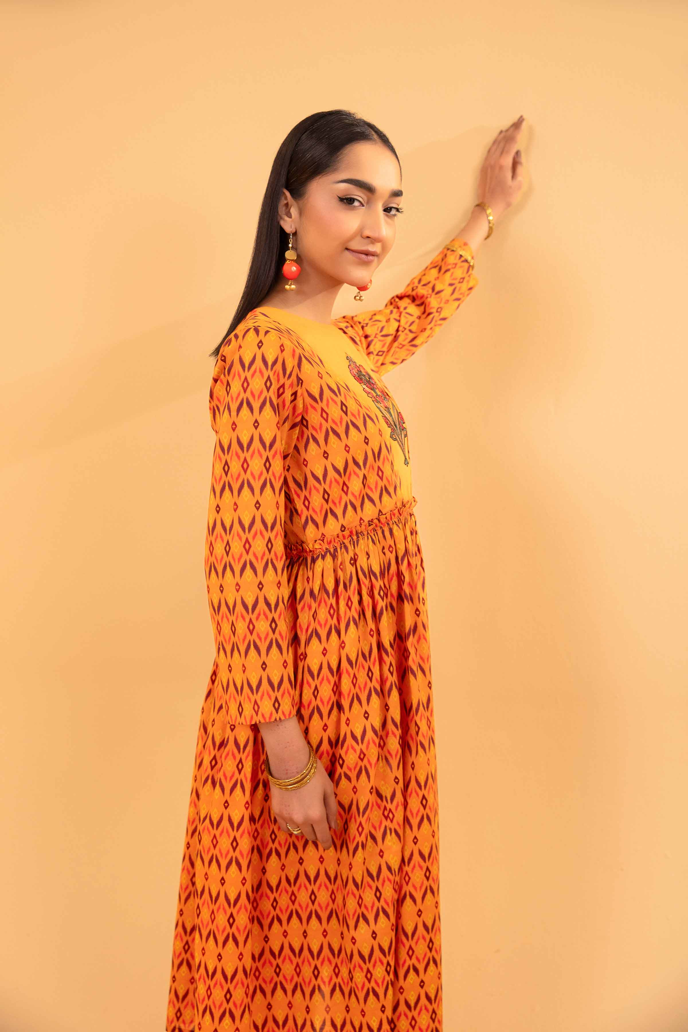 2 Piece - Printed Embroidered Suit - PE24-270