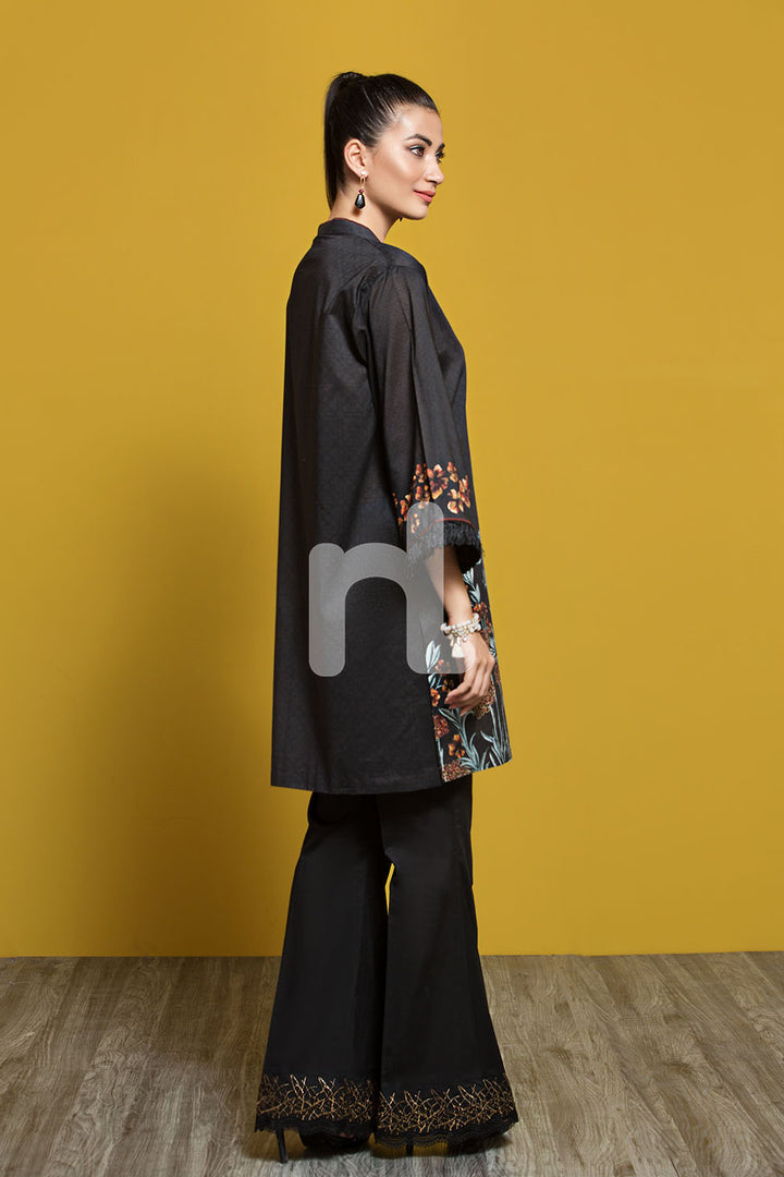 PPE19-02 Black Printed Stitched Shirt - 1PC - Nishat Linen UAE