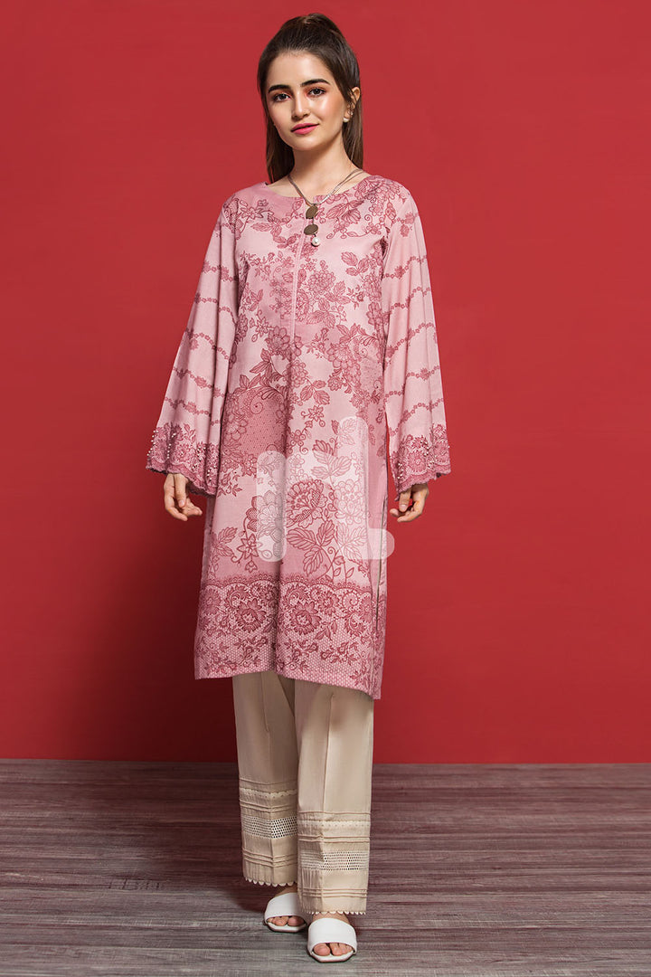 PPE19-15 Pink Digital Printed Stitched Lawn Shirt - 1PC - Nishat Linen UAE