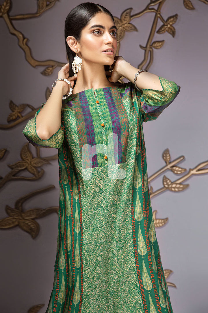 PPE19-52 Green Printed Stitched Shirt - 1PC - Nishat Linen UAE