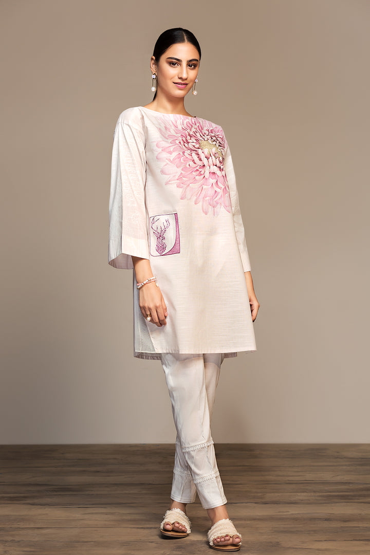 PS20-110 Printed Embroidered Stitched Shirt - 1PC - Nishat Linen UAE