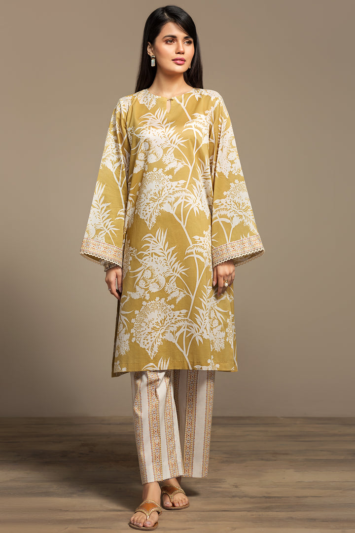 PS20-141 Printed Stitched Frock & Trouser - 2PC - Nishat Linen UAE