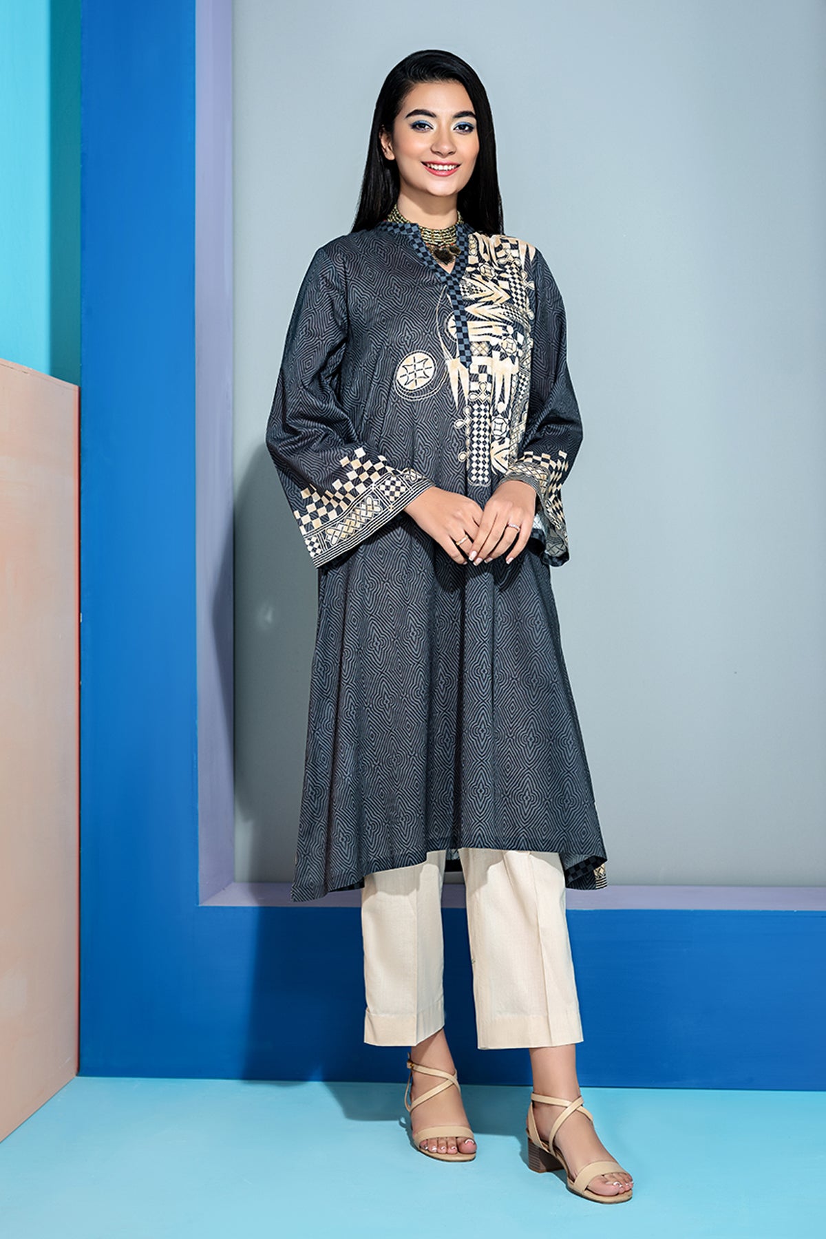 PS20-210-Abstract Classic Printed Shirt-1PC