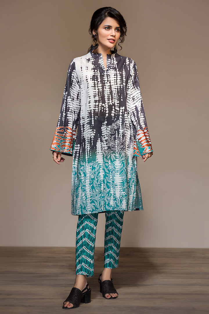 PS20-21 Printed Embroidered Stitched Shirt & Printed Trouser - 2PC - Nishat Linen UAE