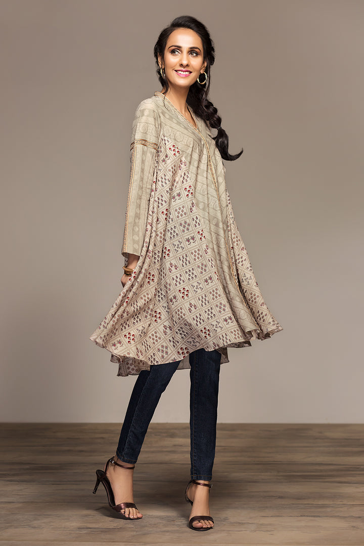PS20-65 Printed Embroidered Stitched Lawn Frock - 1PC - Nishat Linen UAE