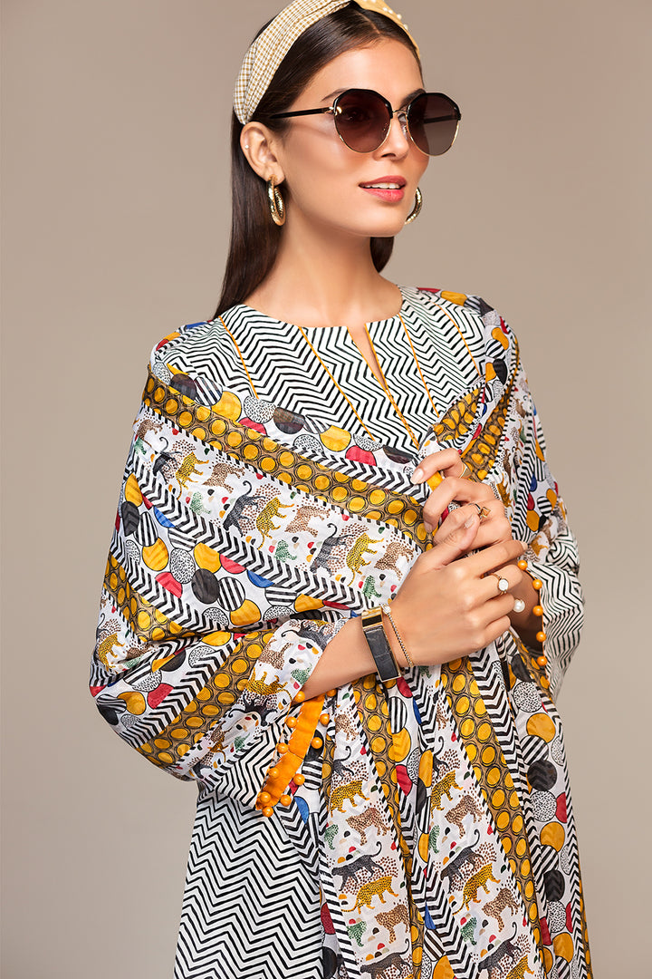 PS20-80 Printed Stitched Frock - 1PC - Nishat Linen UAE