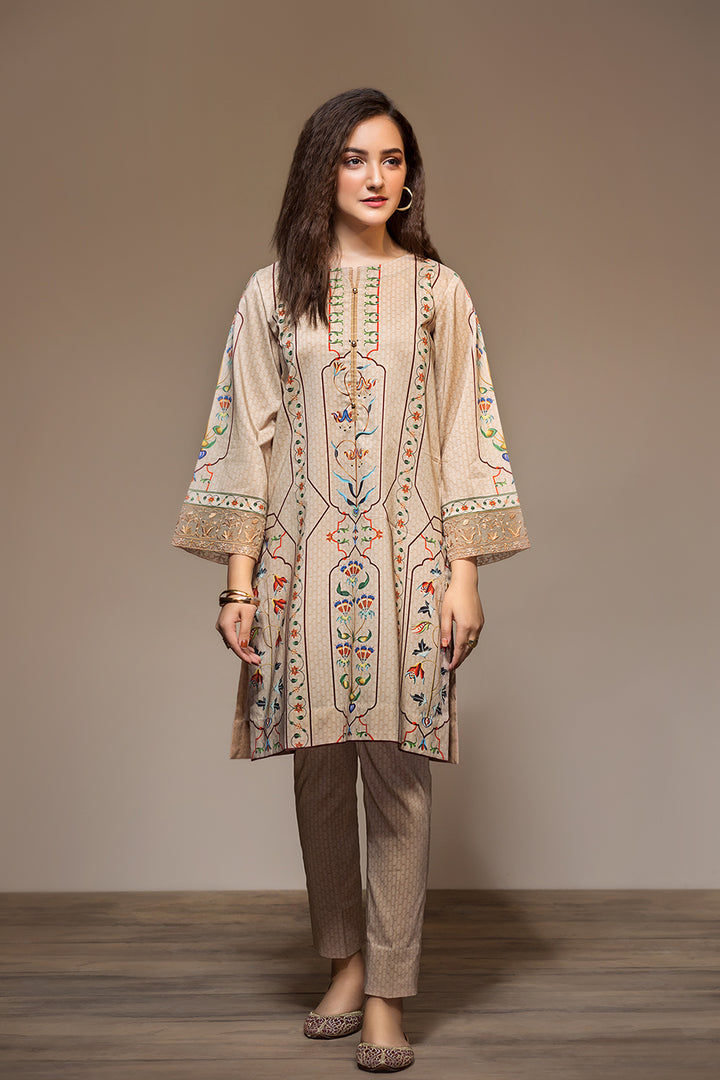 PS20-91 Printed Embroidered Stitched Shirt & Printed Trouser - 2PC - Nishat Linen UAE