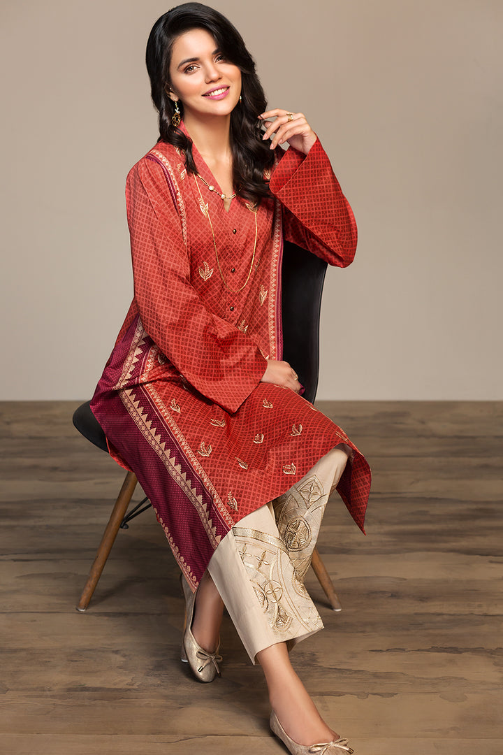 PS20- 94 Printed Embroidered Stitched Shirt - 1PC - Nishat Linen UAE