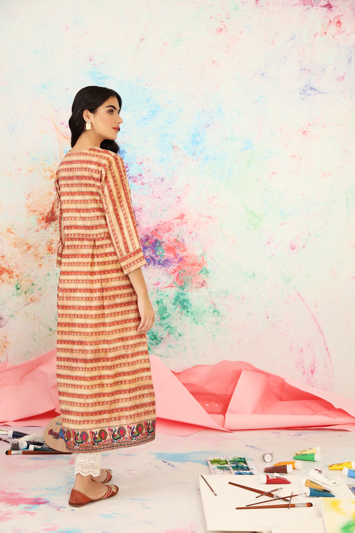 PS21-78-Embroidered And Printed Lawn Shirt