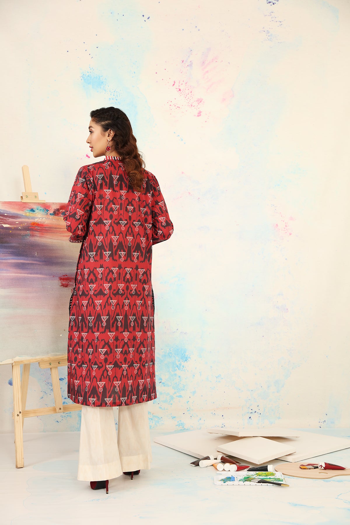 PS21-82-Basic Printed Shirt With Printed Trouser-2Pcs