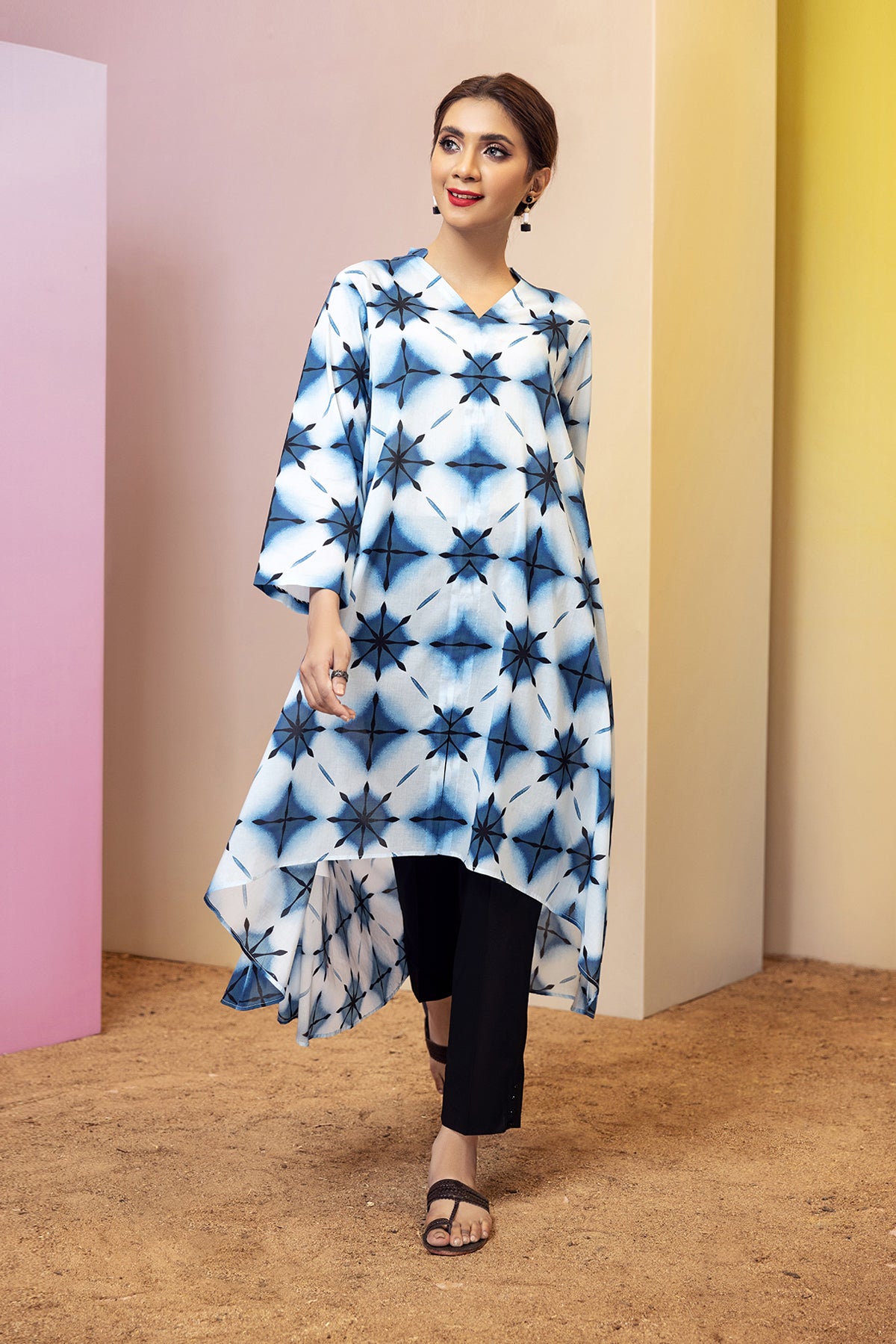 PS22-116-A-Line Printed Shirt 1PC