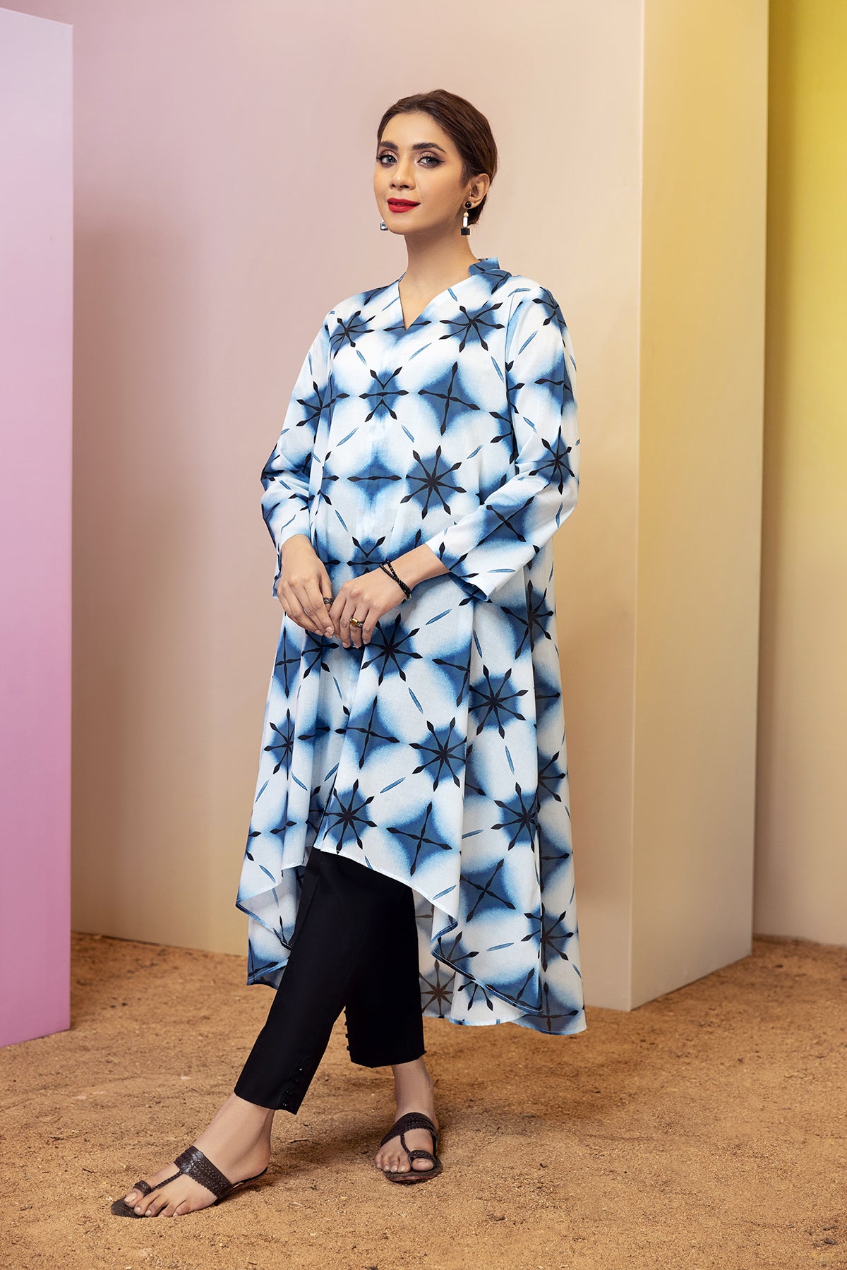 PS22-116-A-Line Printed Shirt 1PC