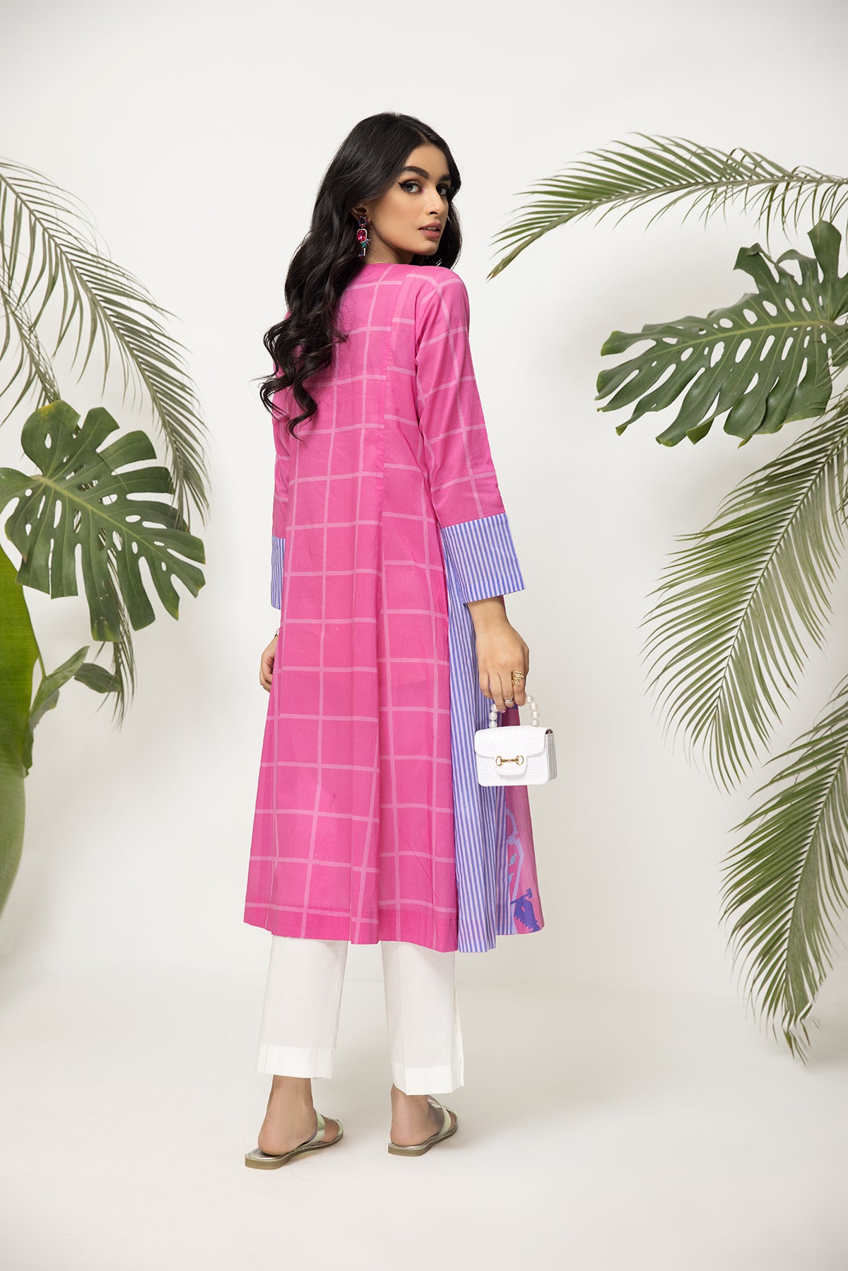 PS22-33-Printed Angrakha Shirt 1PC
