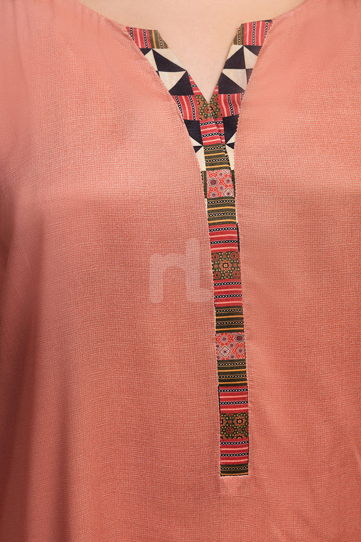 PW19-111 Brown Digital Printed Stitched Linen Shirt - 1PC - Nishat Linen UAE