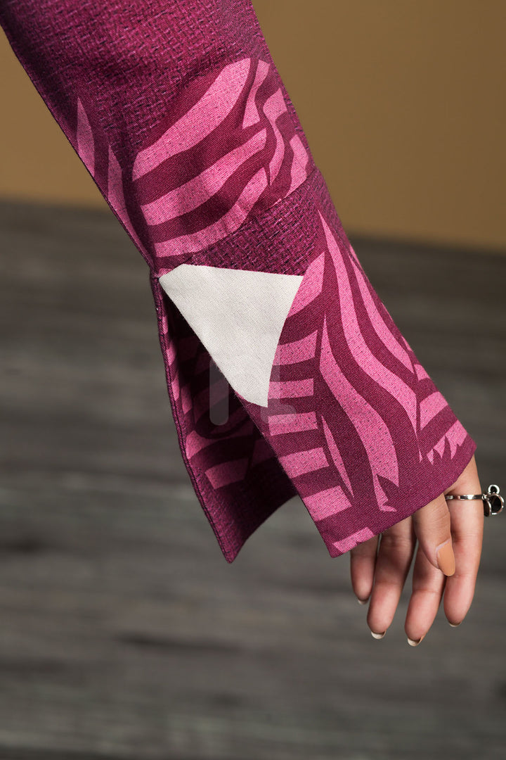 PW19-158 Pink Digital Printed Stitched Cotton Karandi Shirt - 1PC - Nishat Linen UAE