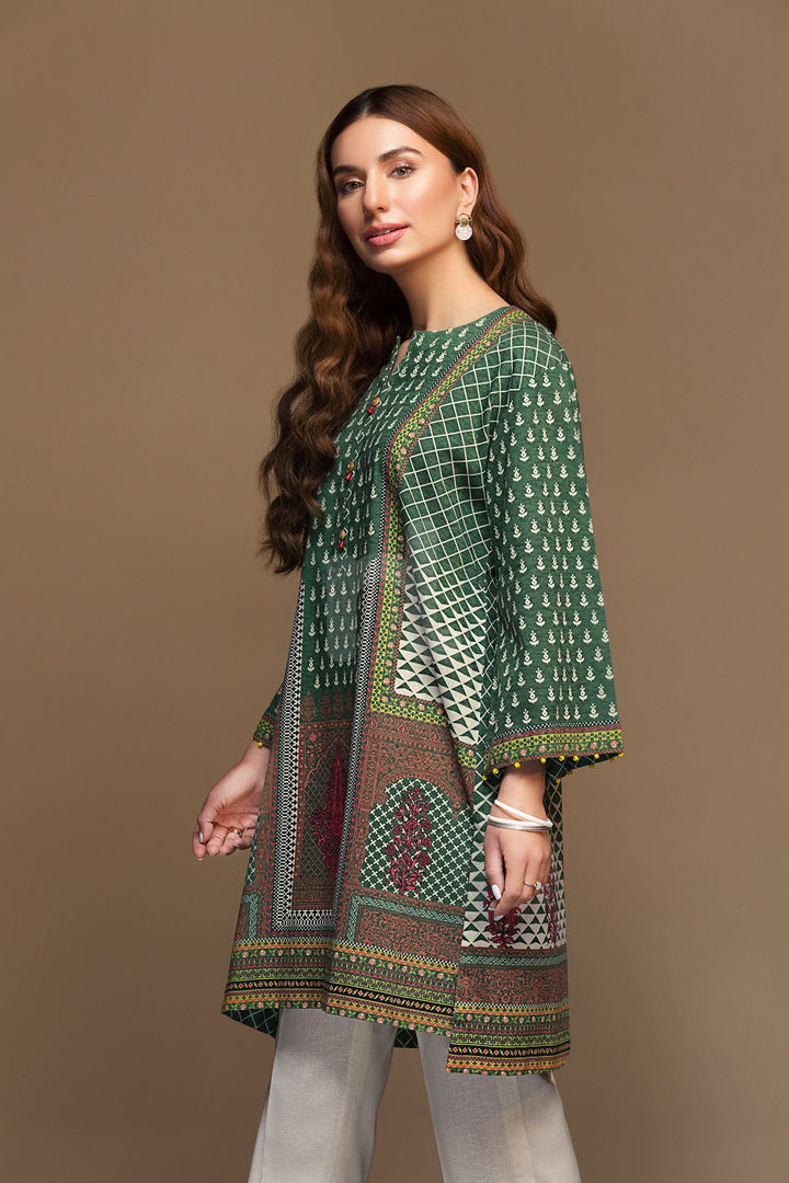 PW19-31 Green Digital Printed Stitched Cotton Karandi Shirt - 1PC - Nishat Linen UAE