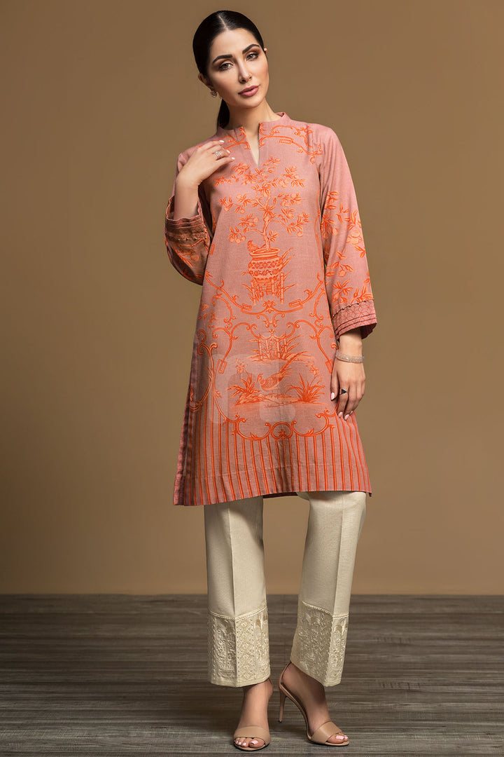 PW19-32 Pink Digital Printed Stitched Khaddar Shirt - 1PC - Nishat Linen UAE