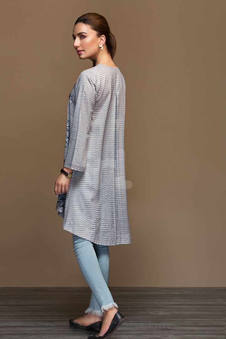 PW19-48 Grey Digital Printed Stitched Cotton Karandi Shirt - 1PC - Nishat Linen UAE