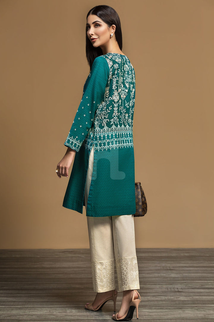 PW19-53 Green Digital Printed Stitched Khaddar Shirt - 1PC - Nishat Linen UAE