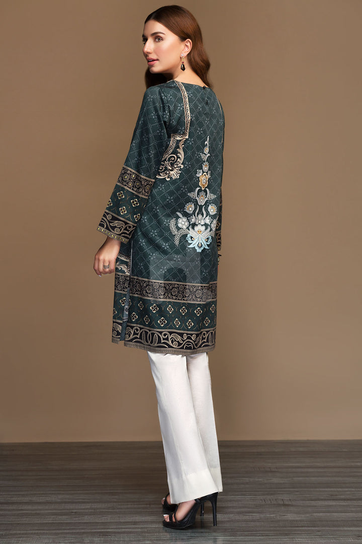 PW19-74 Grey Digital Printed Stitched Sateen Shirt - 1PC - Nishat Linen UAE