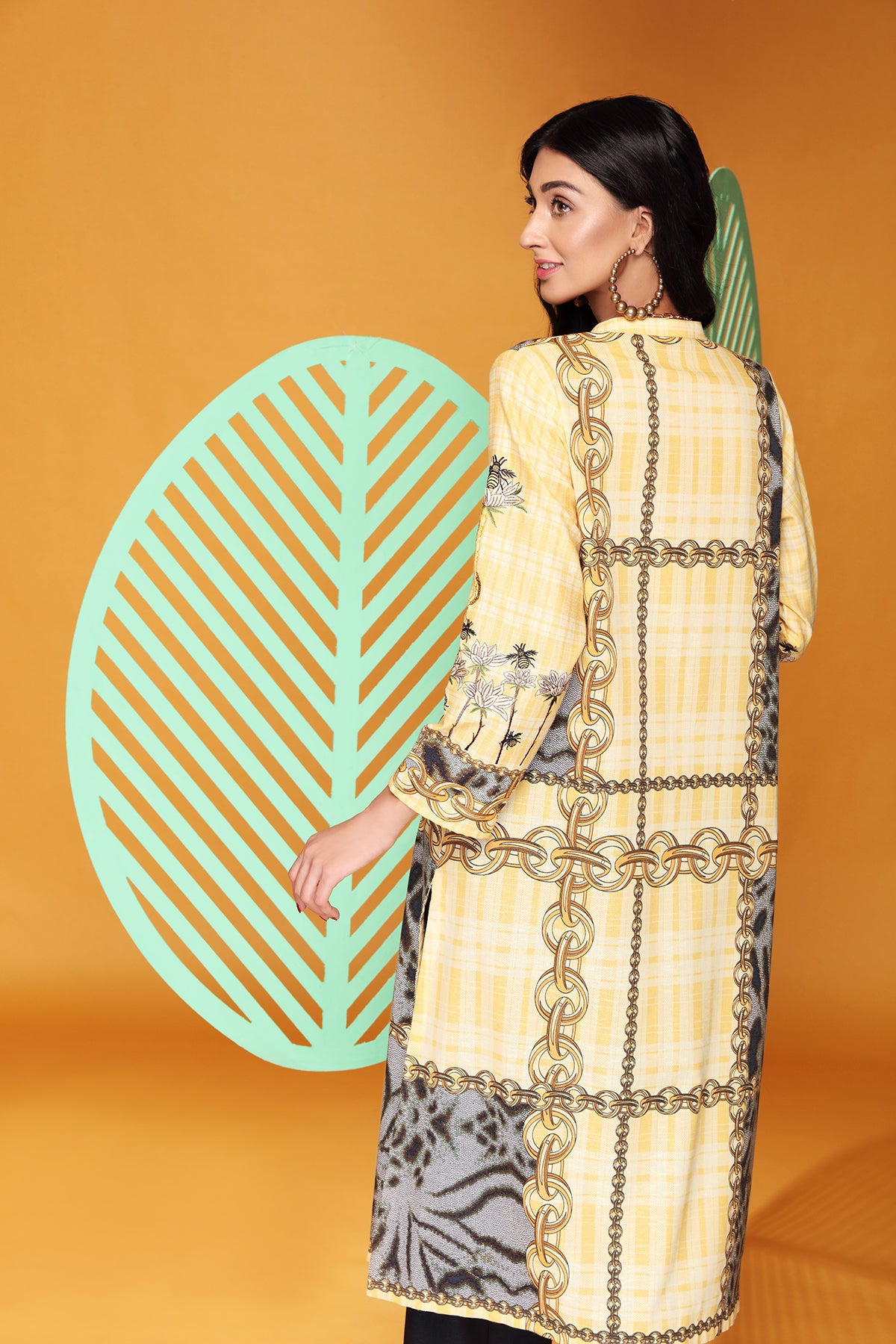 PW20-110 Embroidered Printed Stitched Khaddar Shirt-1PC