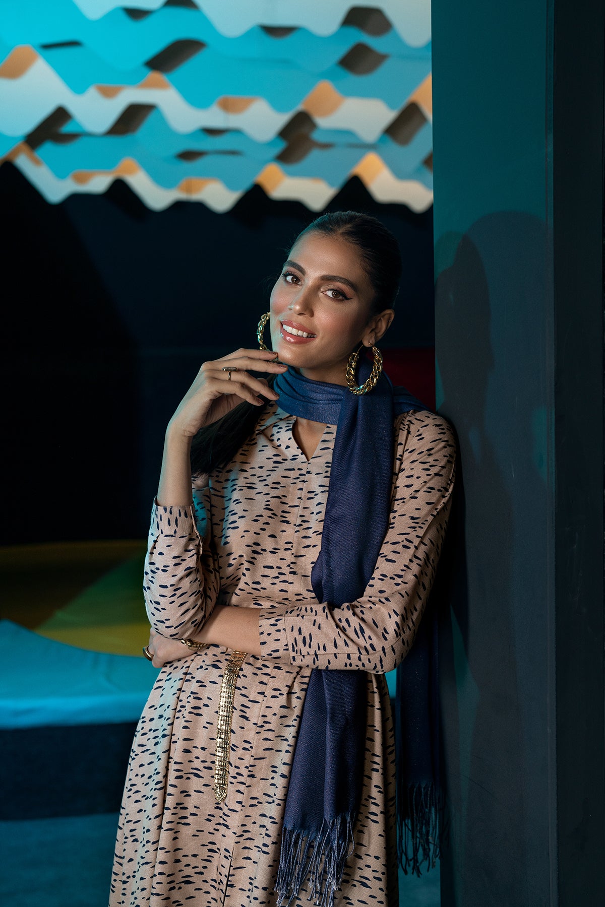 PW22-122-A-Line Printed Shirt 1PC