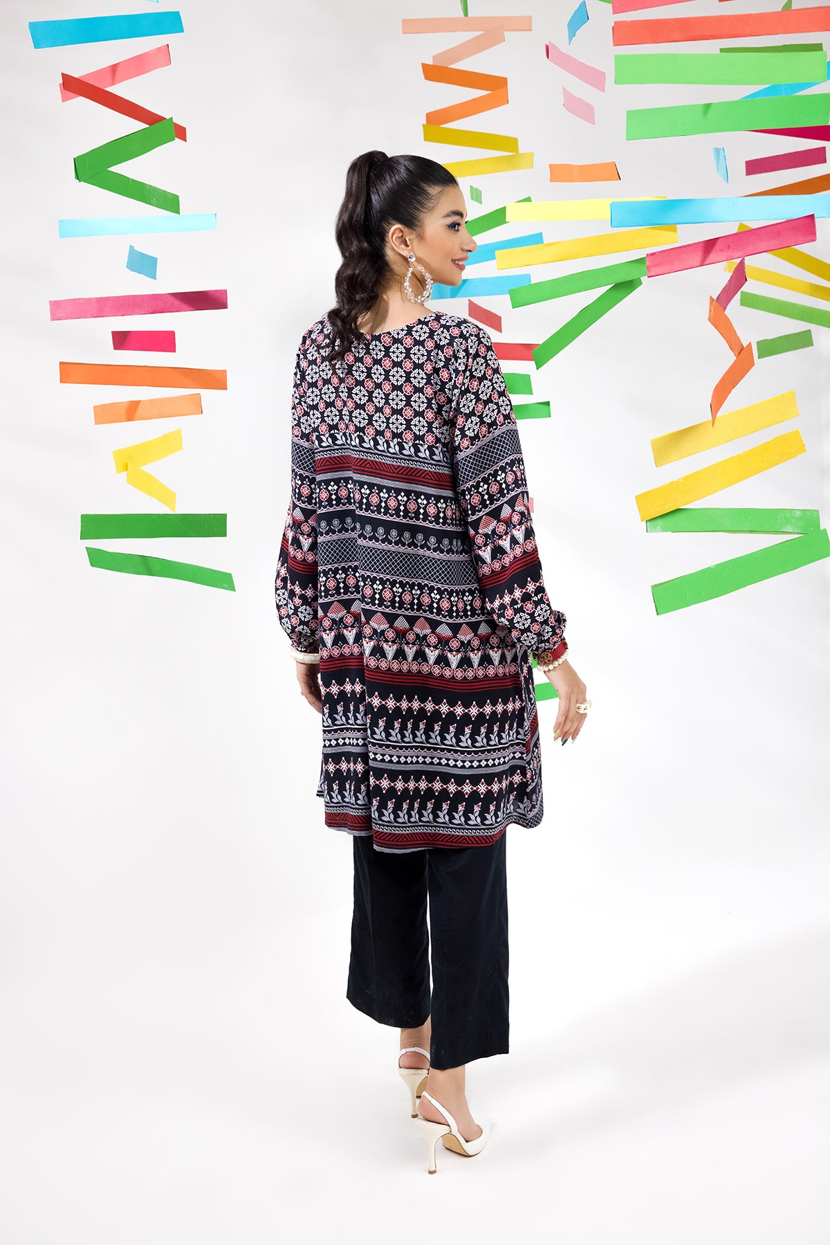 PW22-131-A-Line Printed Shirt 1PC