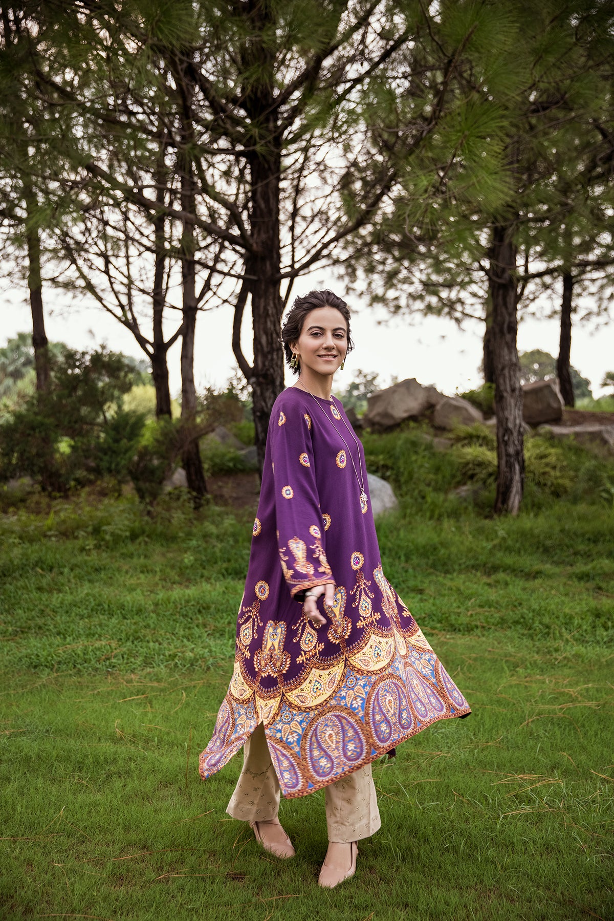 PW22-147-Printed A-Line Shirt 1PC