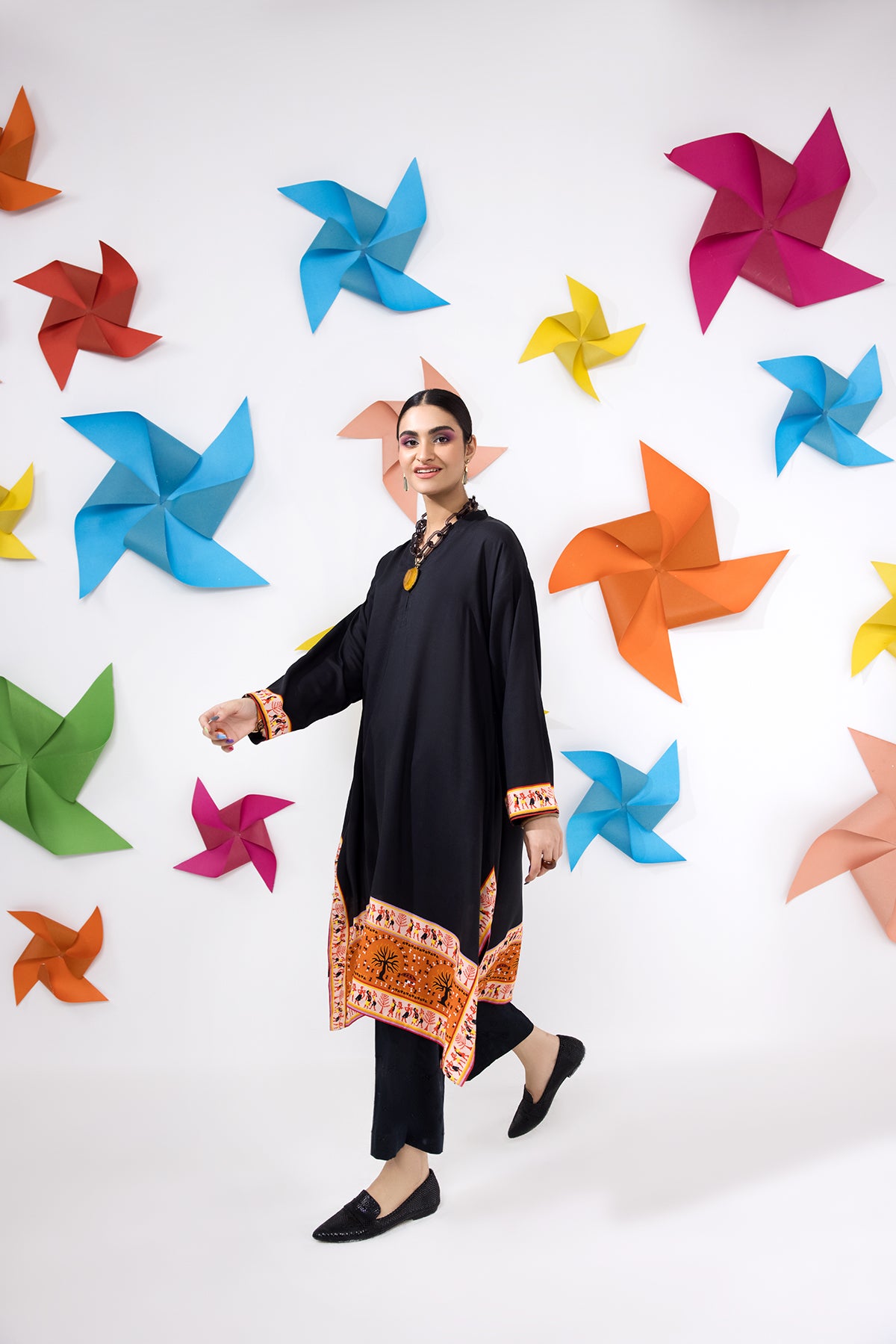 PW22-154-Drop Corner Printed Shirt 1PC