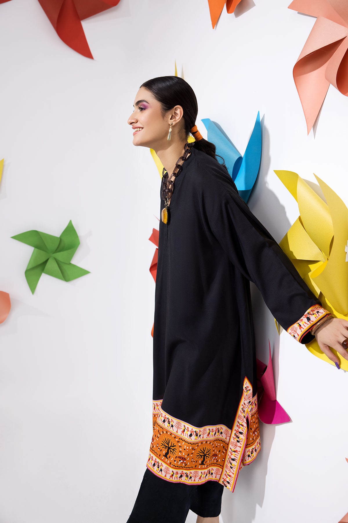 PW22-154-Drop Corner Printed Shirt 1PC