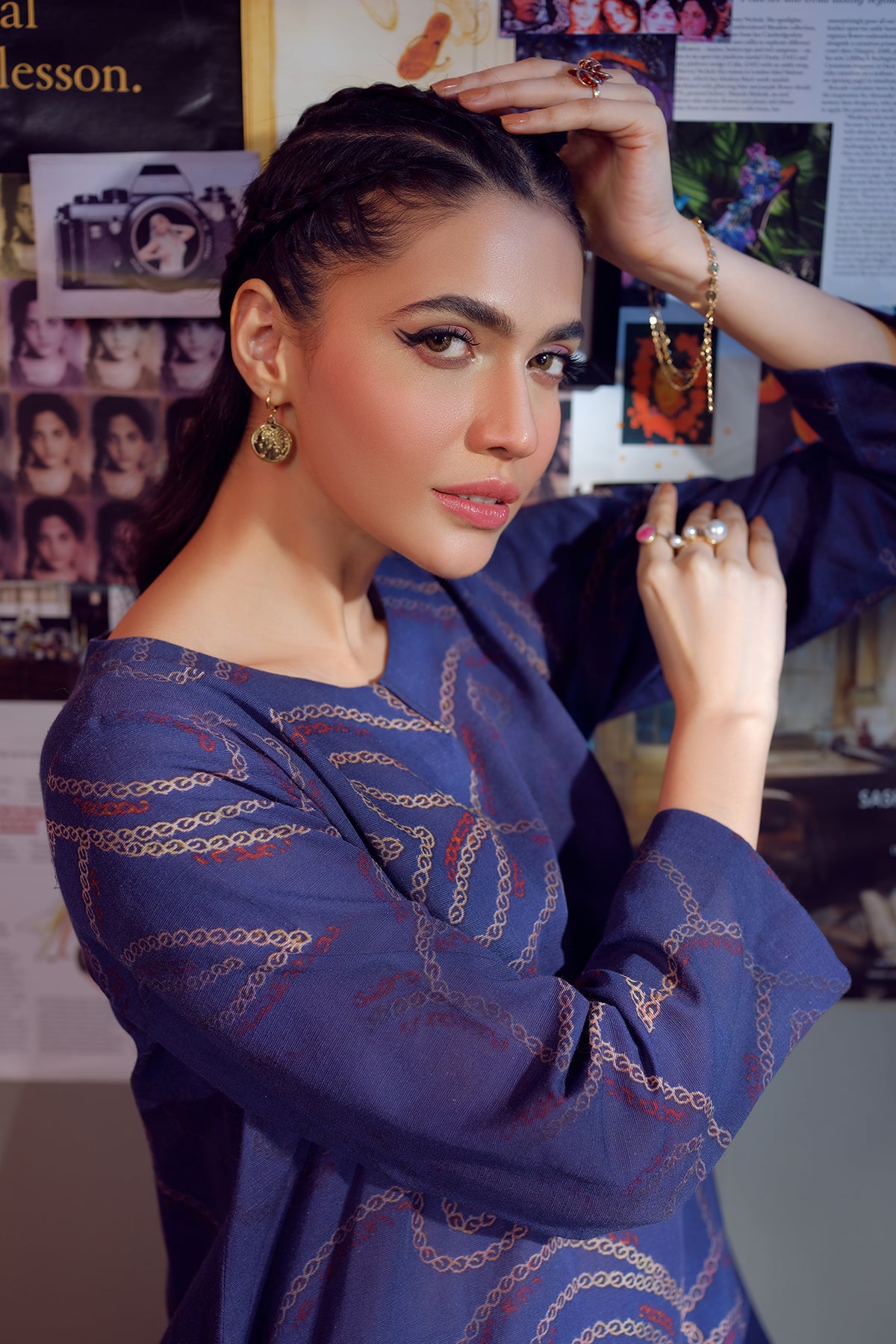 PW22-160-A-Line Printed Shirt with Trousers 2PC