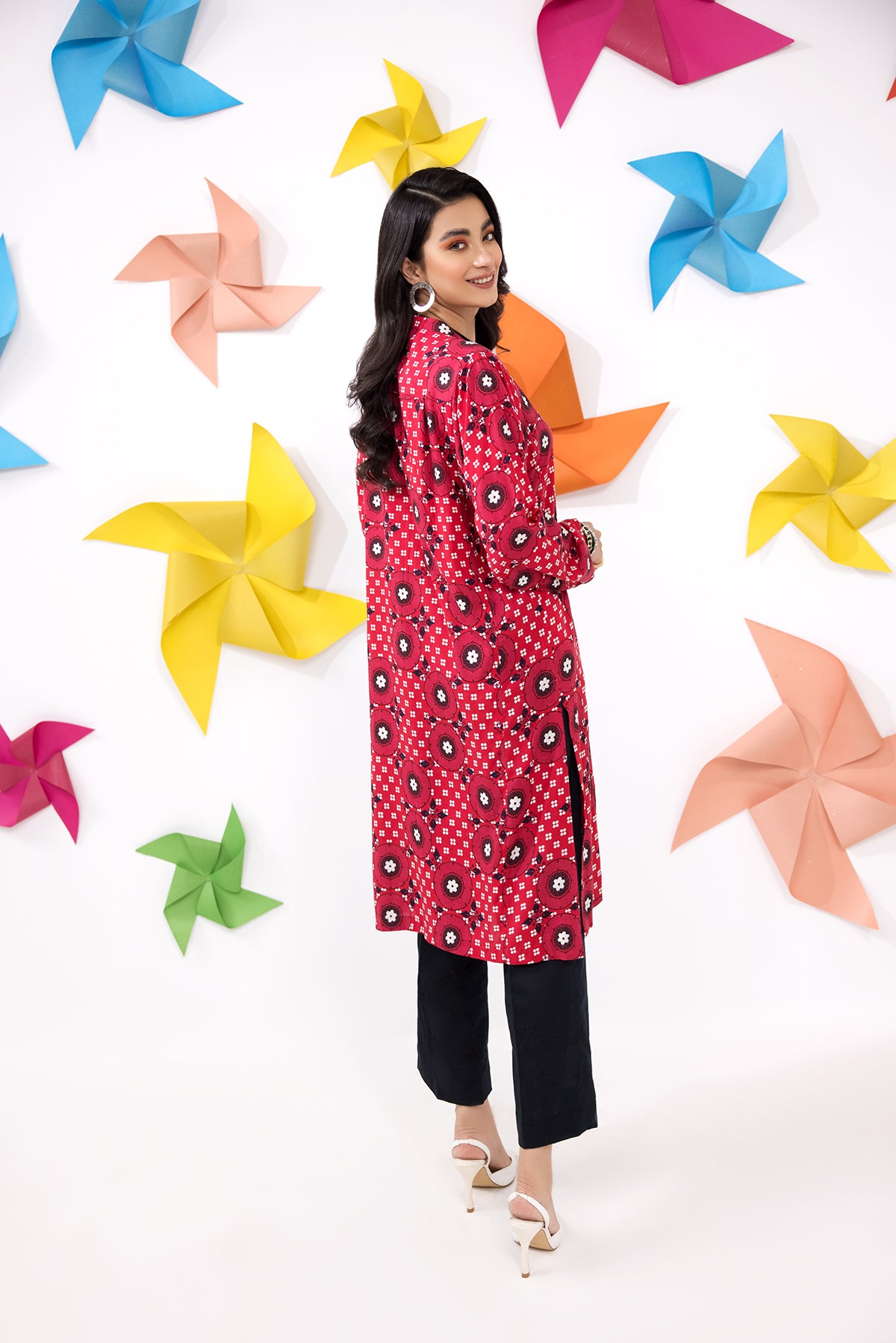 PW22-170-Printed Paneled Kurta 1PC