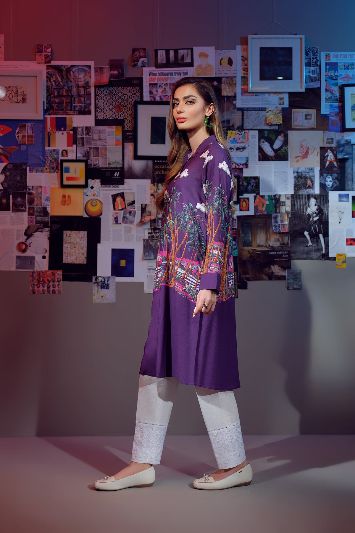 PW22-215-Button Down Printed Shirt 1PC