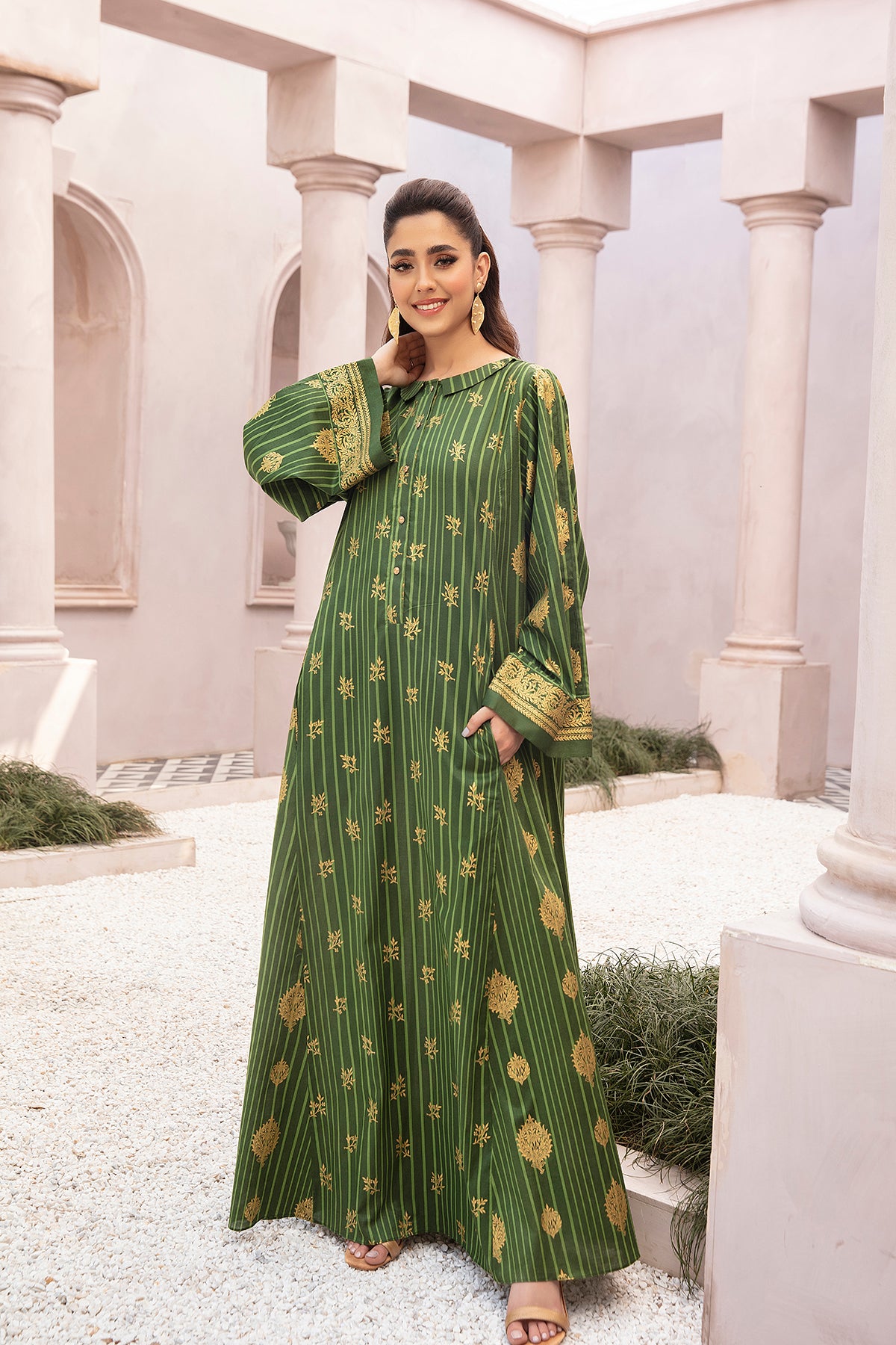 DE22-26-Printed Long Fustaan 1PC