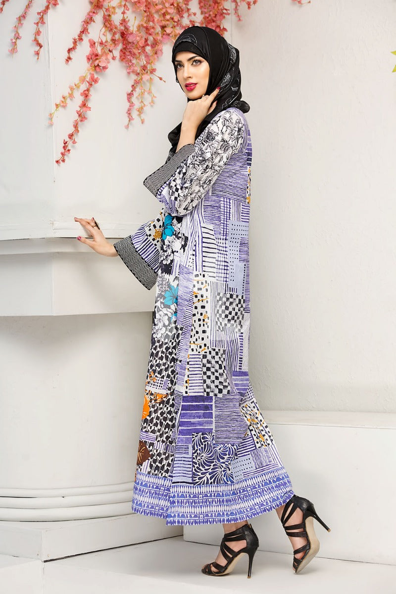 DS18-87 Digital Printed Stitched Jalabiya - 1PC - Nishat Linen UAE