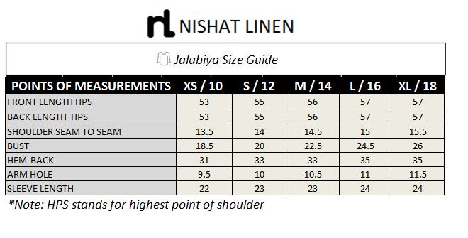 DS19-48 Blue Digital Printed Stitched Lawn Jalabiya - 1PC - Nishat Linen UAE