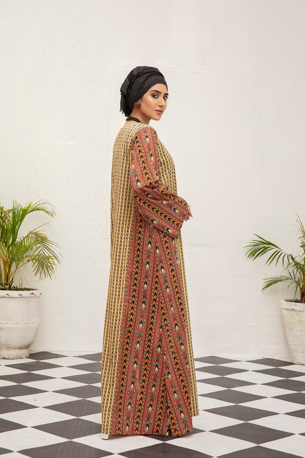 DS21-107-Digital Lawn Stitched Fustaan  1PC