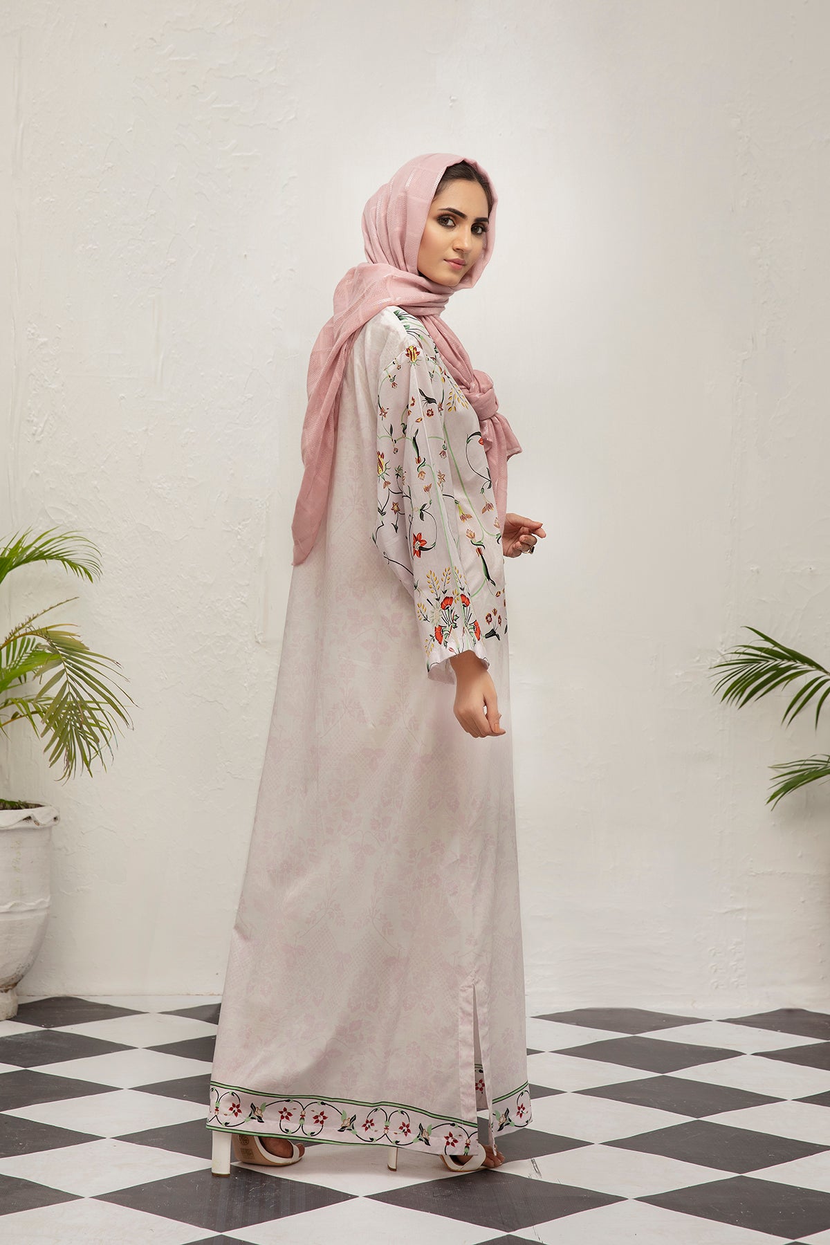 DS21-113-Digital Lawn Stitched Fustaan With  Mask - 1PC