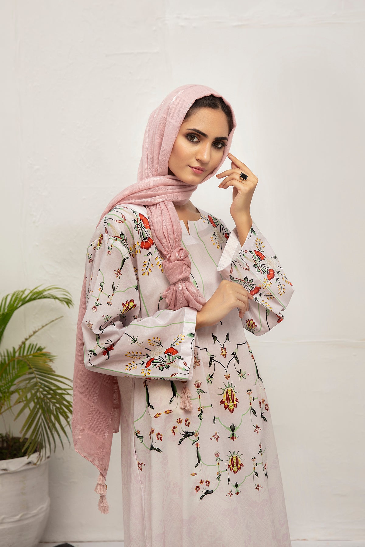 DS21-113-Digital Lawn Stitched Fustaan With  Mask - 1PC