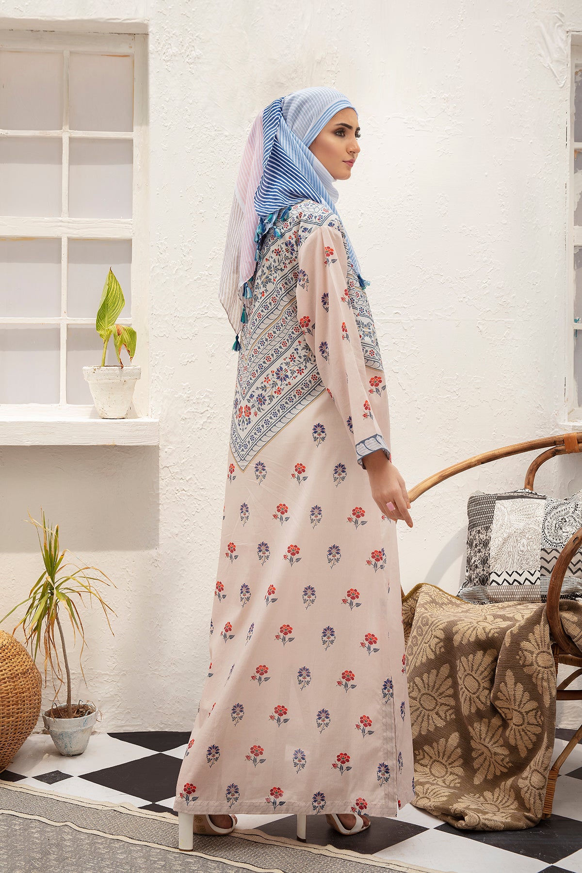 DS21-88  Digital Lawn Stitched Fustaan  1PC