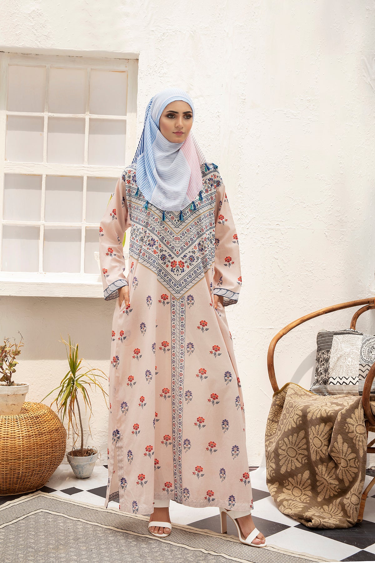 DS21-88  Digital Lawn Stitched Fustaan  1PC